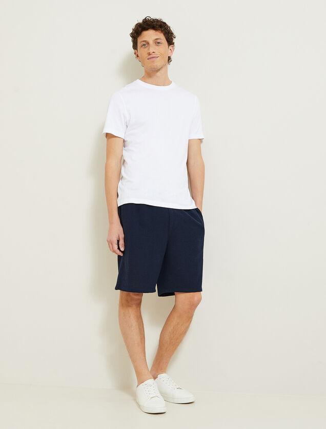 Bermuda met elastische taille in textuurstof