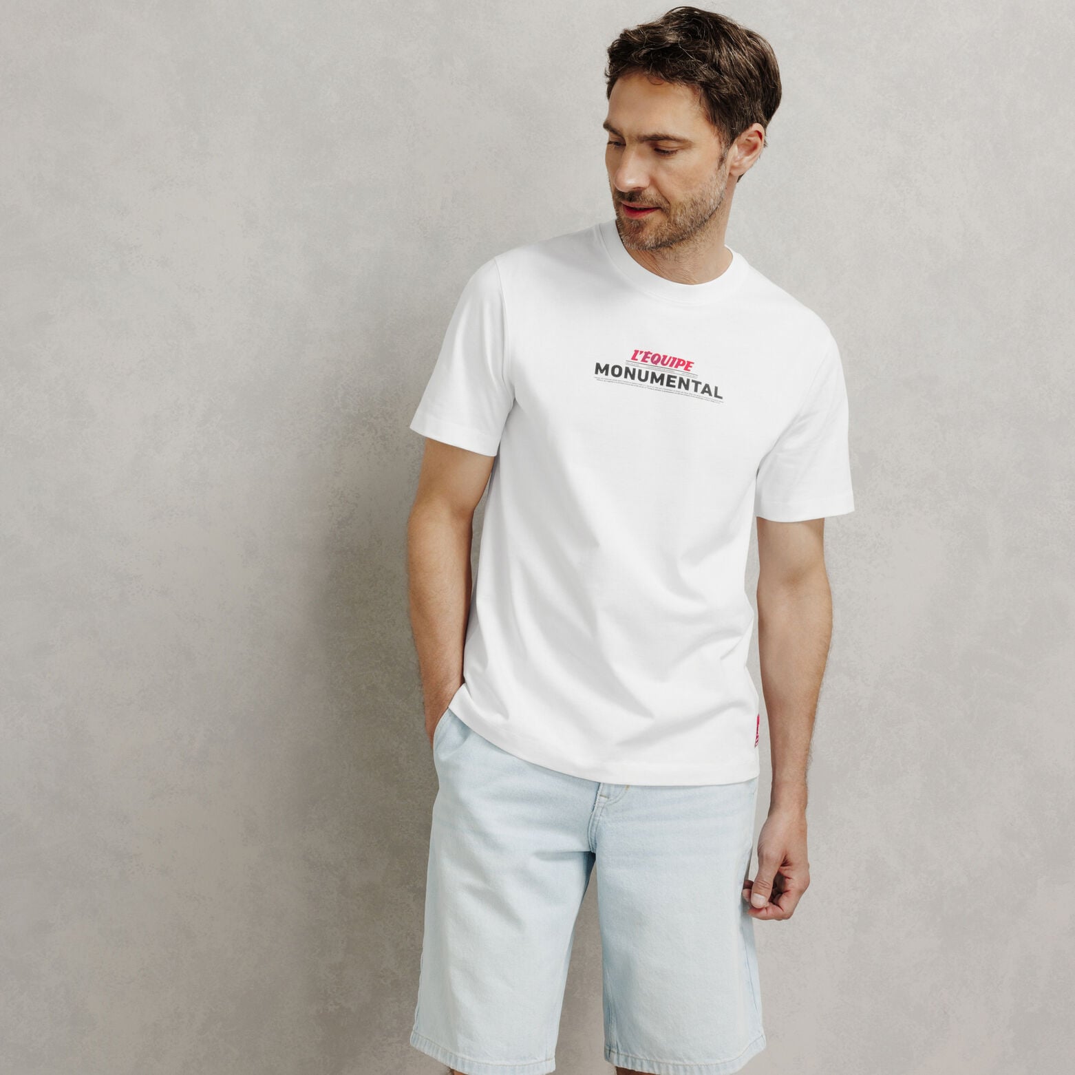 Tee shirt imprim&eacute; devant licence L'&Eacute;quipe