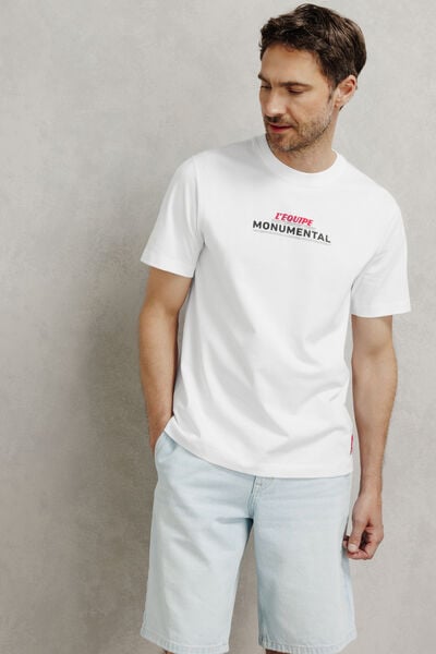 Tee shirt imprim&eacute; devant licence L'&Eacute;quipe
