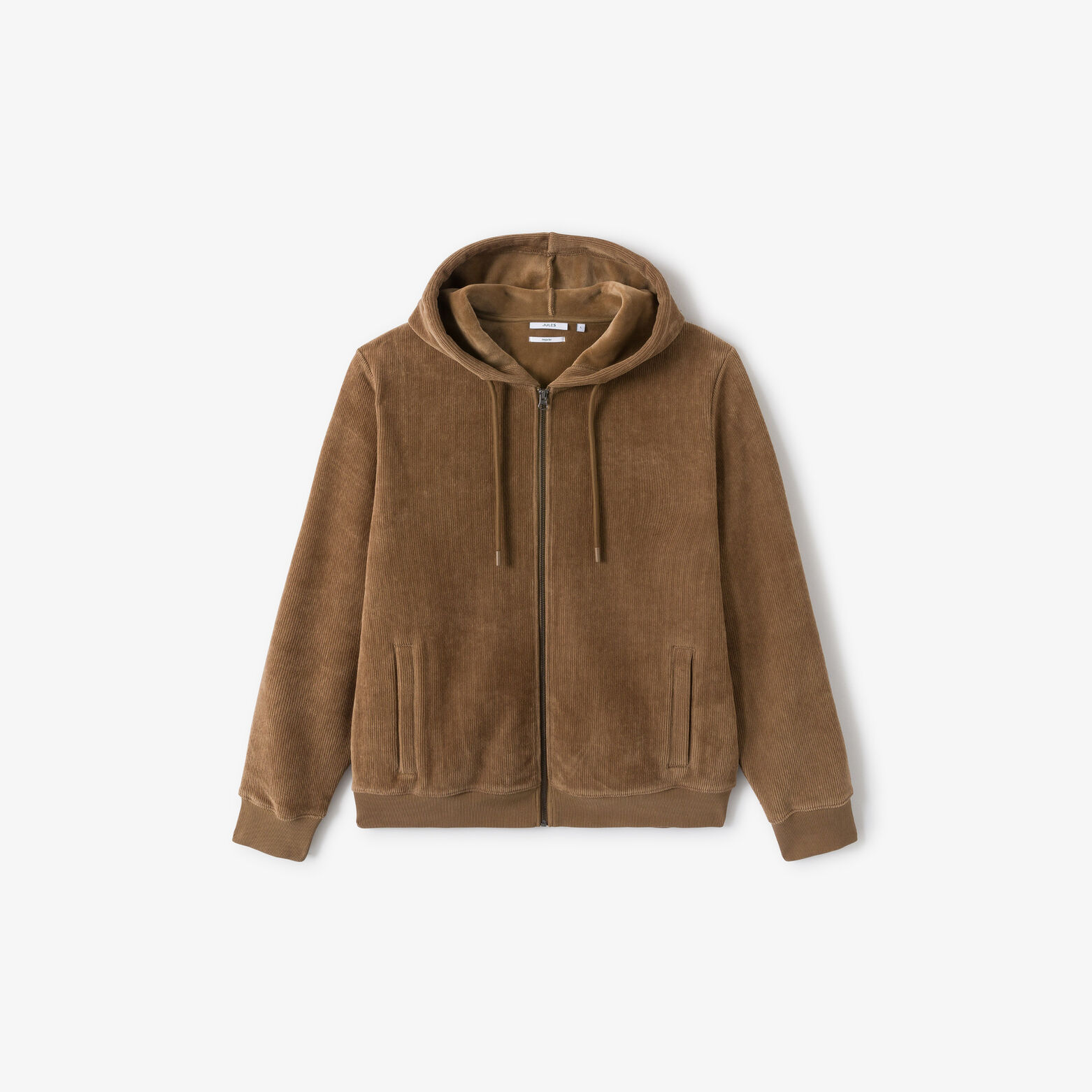 Sweater met kap en rits in fluweel