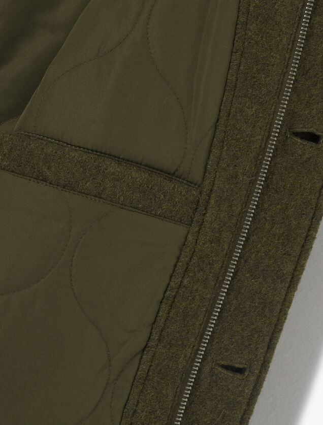 Blouson en laine col chemise