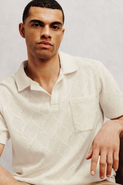 Polo col resort jacquard