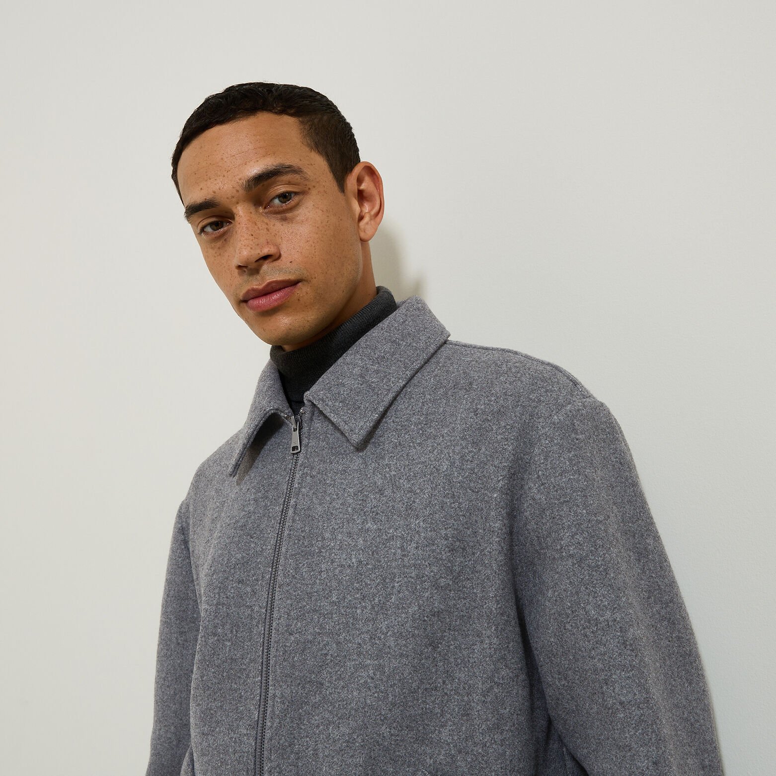 Blouson col chemise zippée