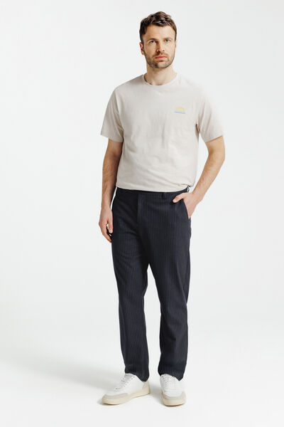 Gestreepte tapered fit chinobroek