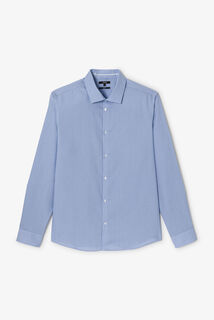 Slim fit gestreept katoenen overhemd, strijkvrij