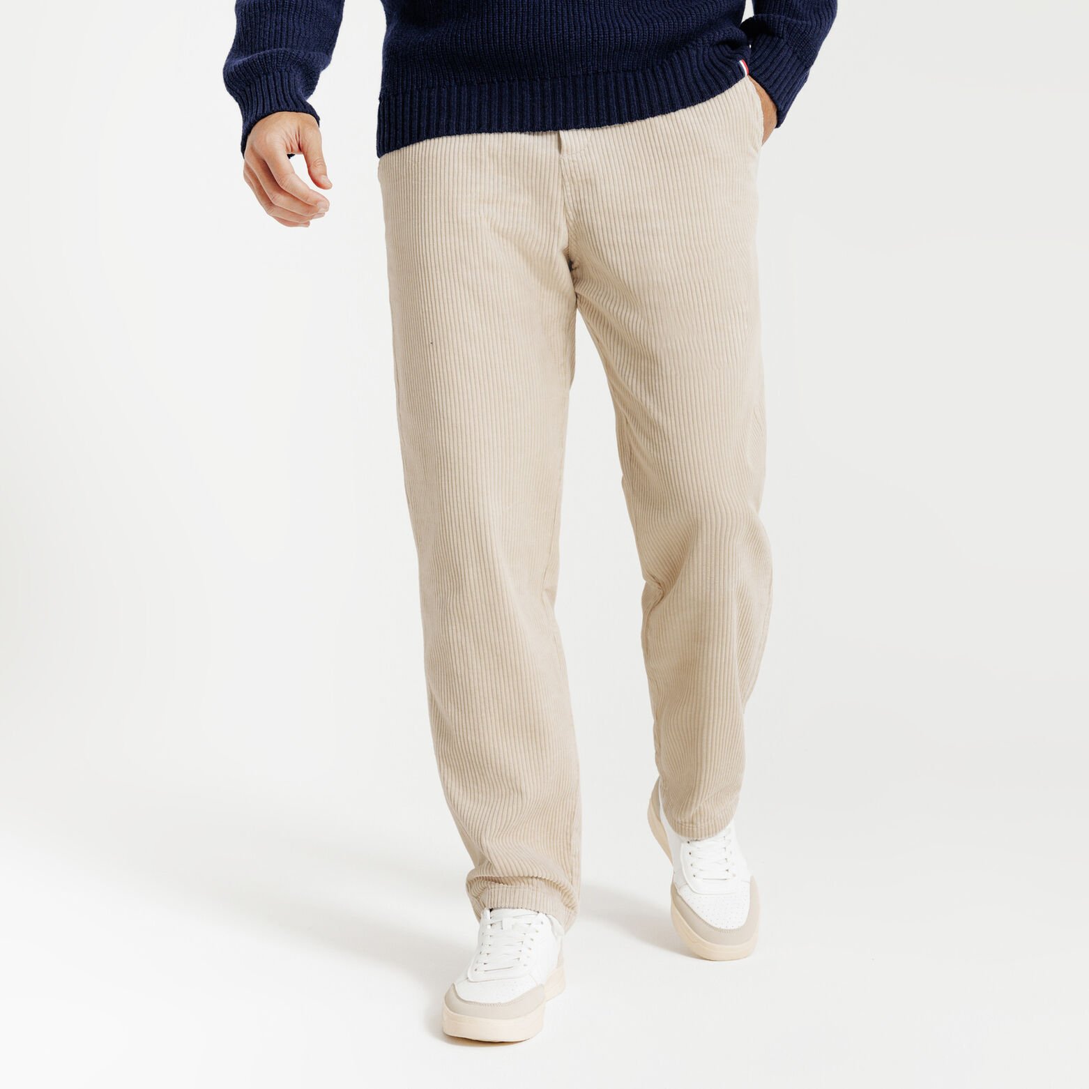 Pantalon en velours taille élastiquée