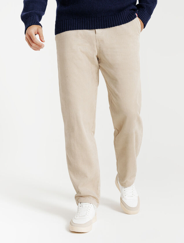 Pantalon en velours taille &eacute;lastiqu&eacute;e