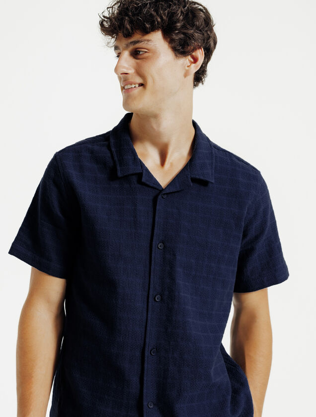 Regular fit hemdje in jacquardkatoen