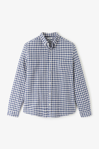 Chemise en coton flanelle à carreaux