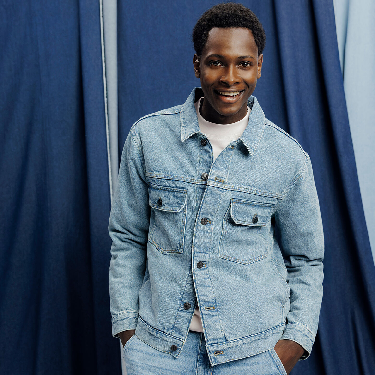 Ensemble veste en jean et jean - Bleu