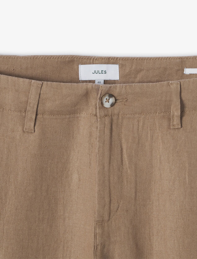 Loose fit chinobroek in 100% linnen