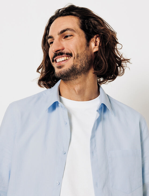 Chemise en coton lin unie