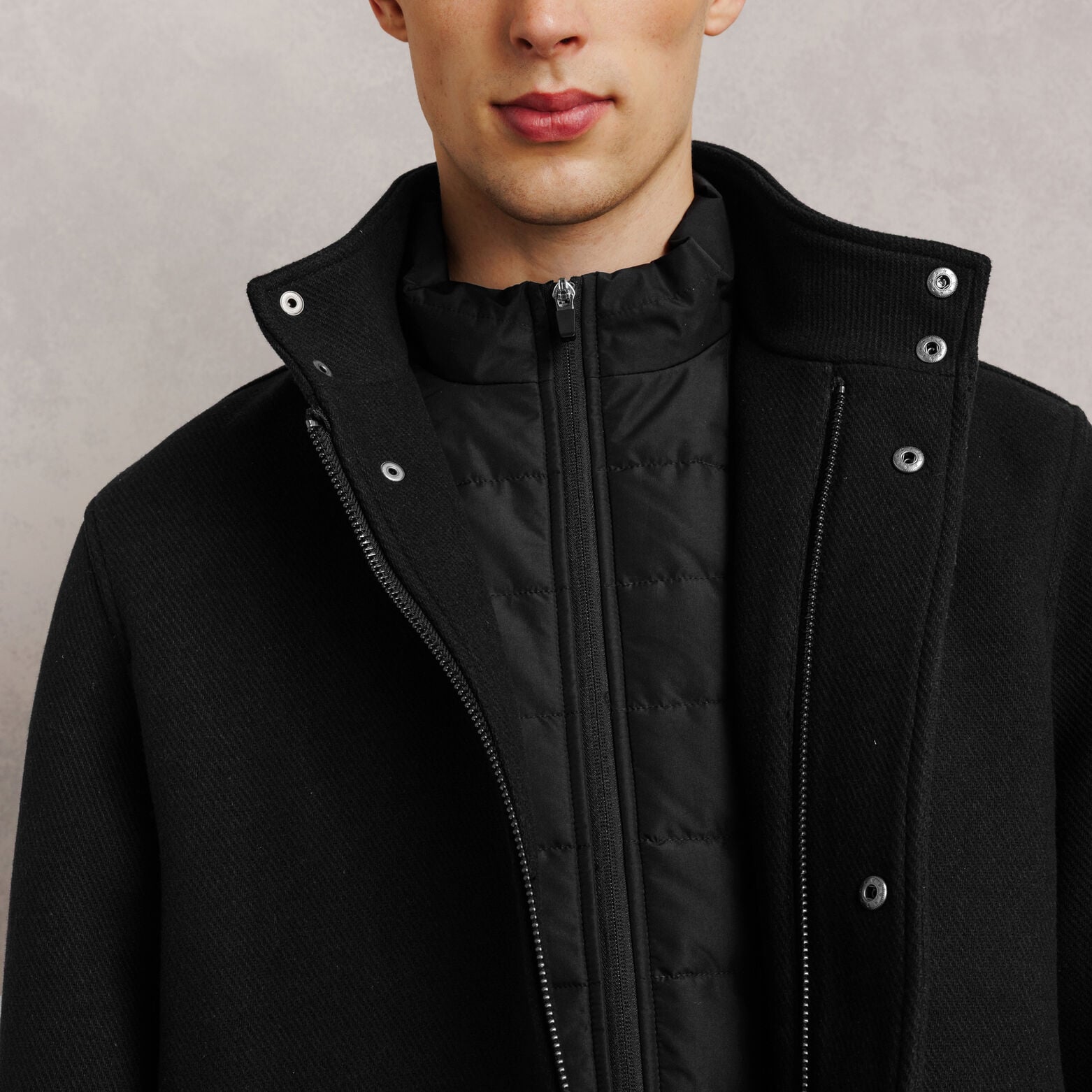 Manteau court parementure amovible