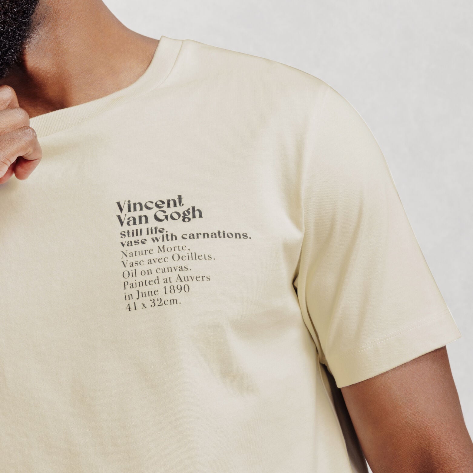 T-shirt met print voor en achter, licentie Van Gog