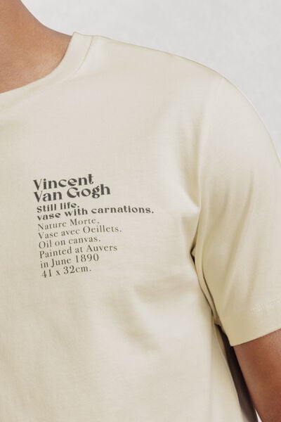 T-shirt met print voor en achter, licentie Van Gog
