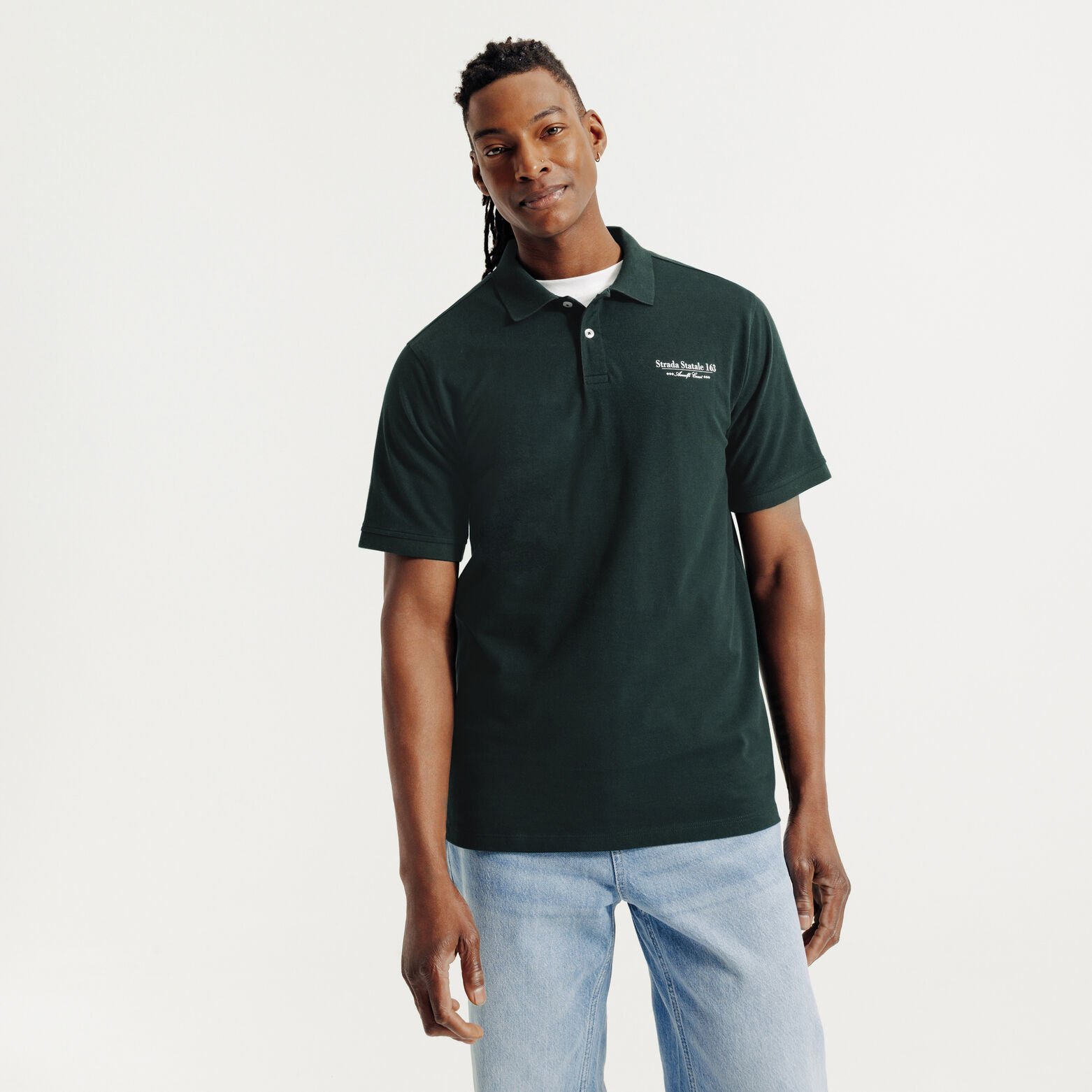 Polo korte mouwen met print voor- en achteraan