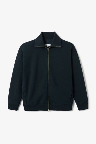 Sweat oversize zipp&eacute; col montant uni