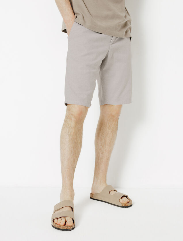 Bermuda uni en coton lin