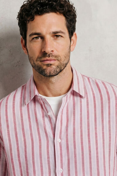 Chemise 100% lin ray&eacute;e