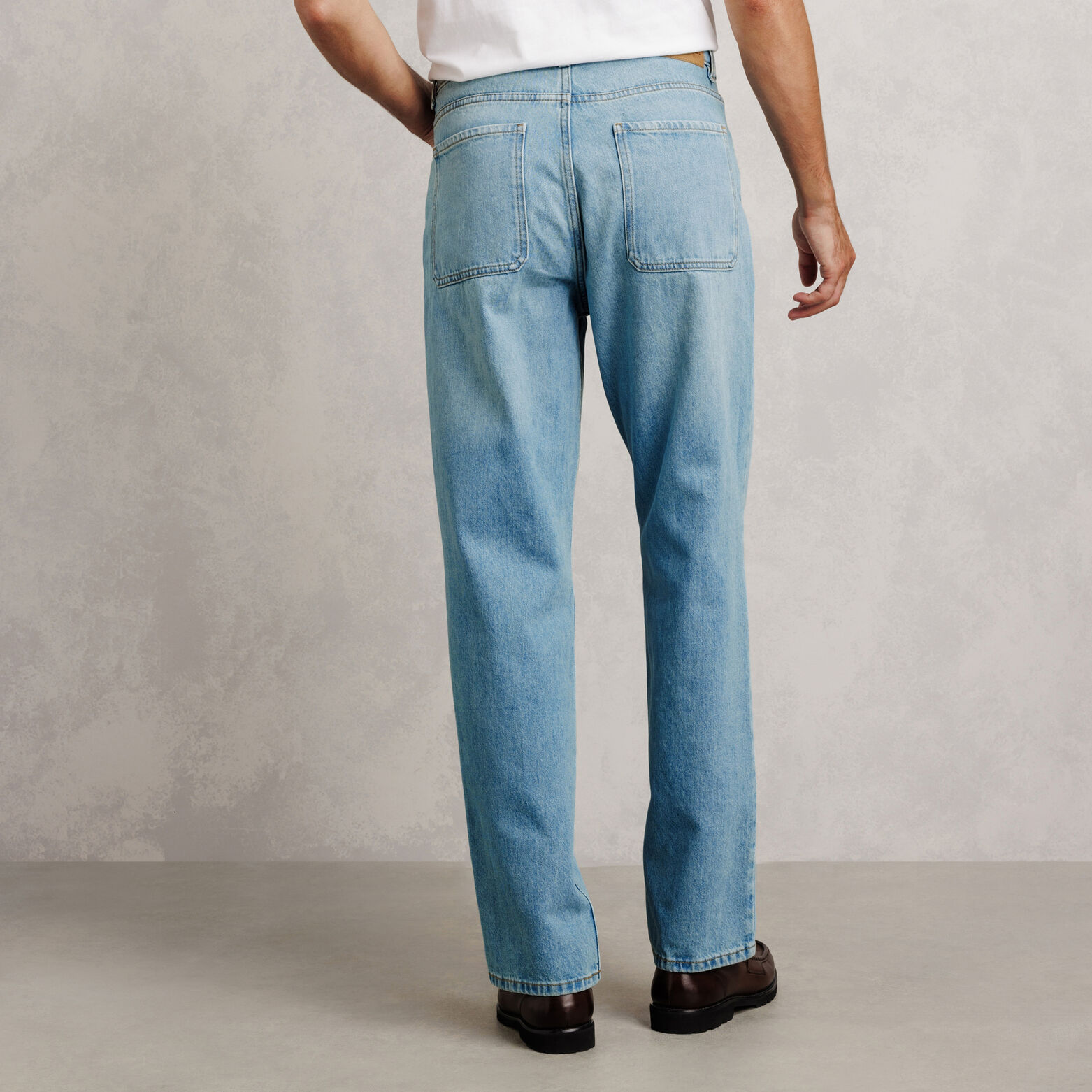 Jean loose RE-JEAN d&eacute;lav&eacute; 100% coton