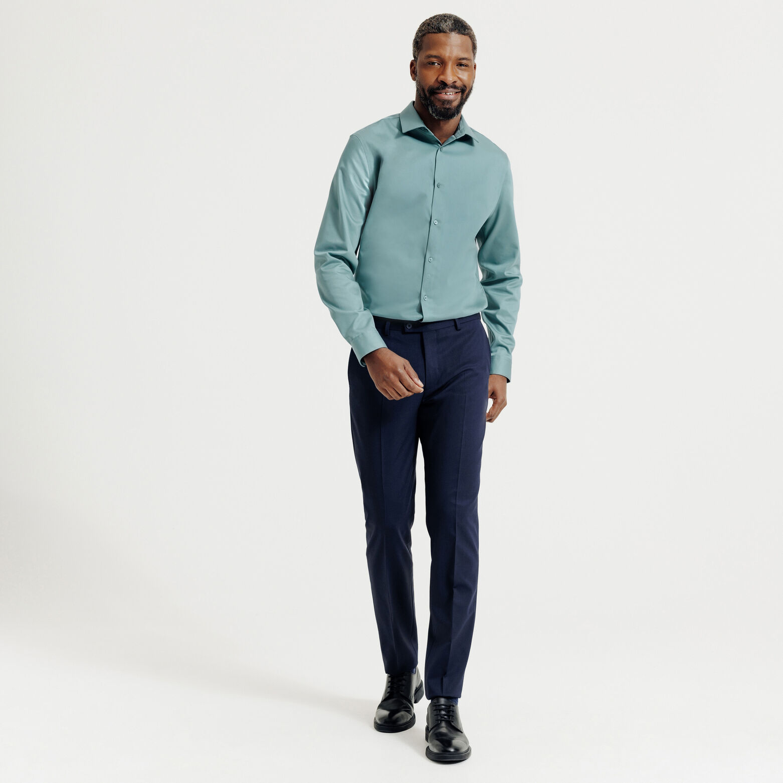 Slim effen strijkvrij hemd in katoen