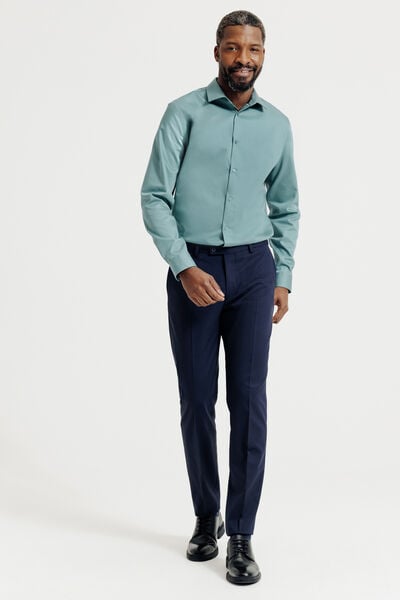 Slim effen strijkvrij hemd in katoen