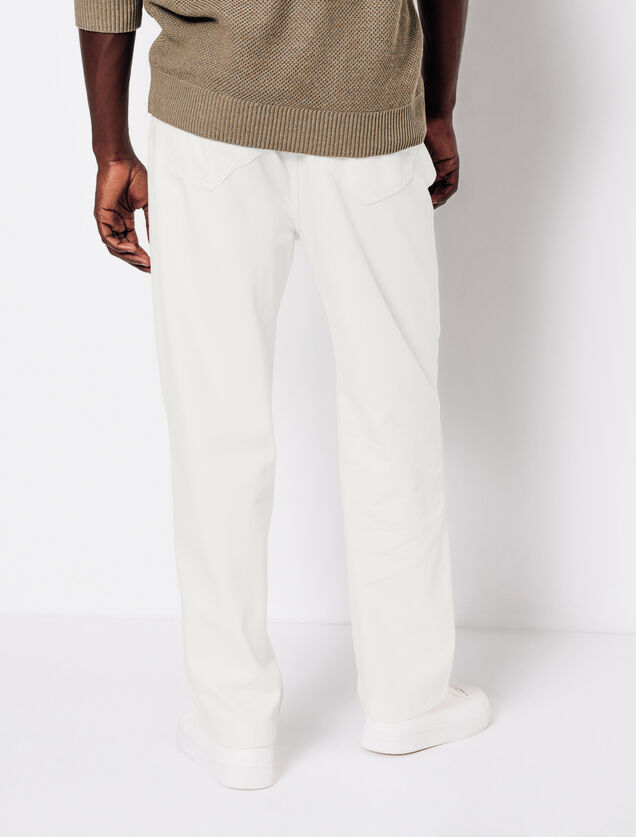 Pantalon chino large l&eacute;ger en coton