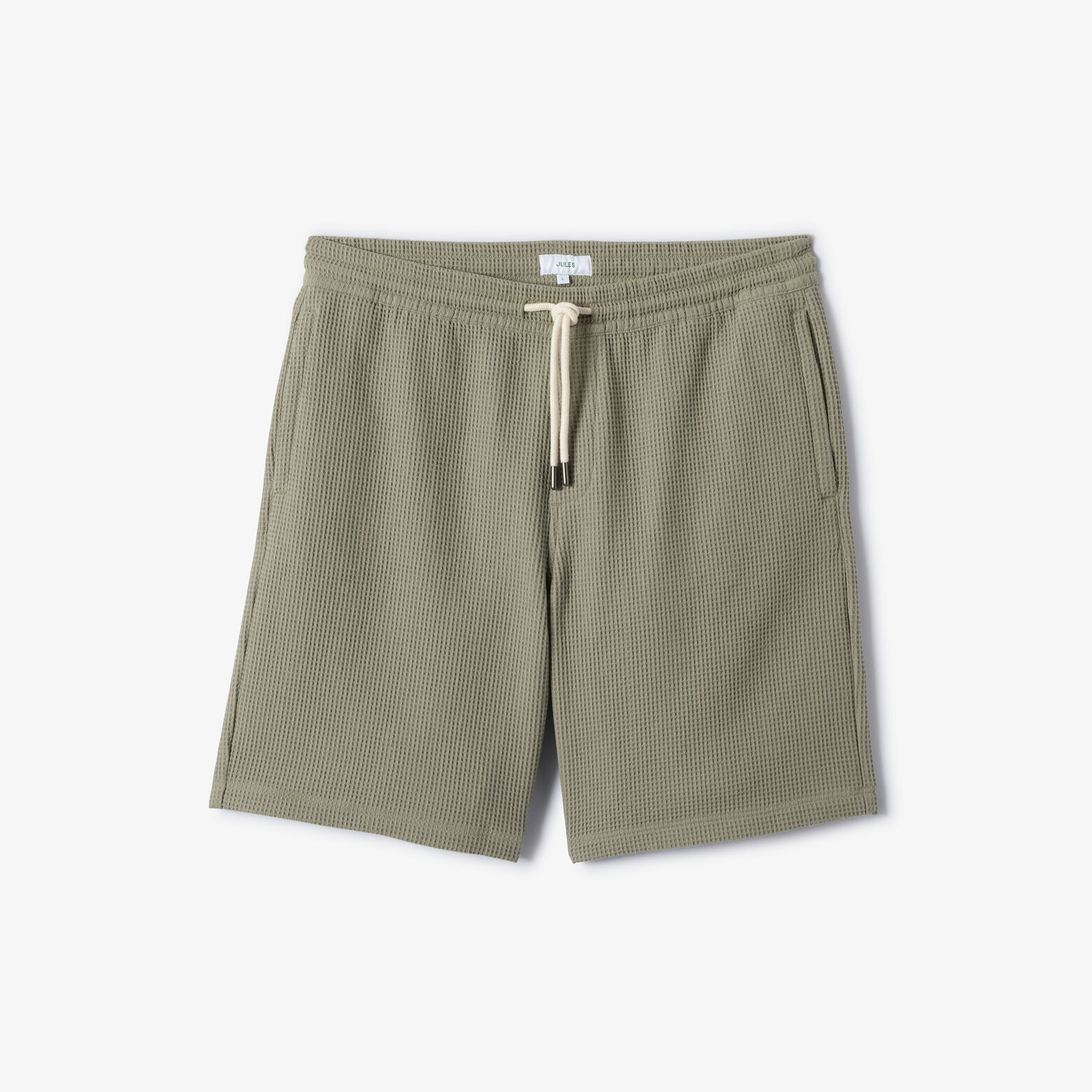 Bermuda in wafelstof met elastische tailleband