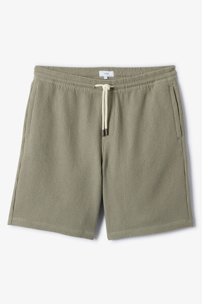 Bermuda gaufr&eacute; taille &eacute;lastiqu&eacute;e