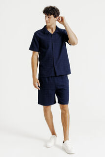 Regular fit hemdje in jacquardkatoen