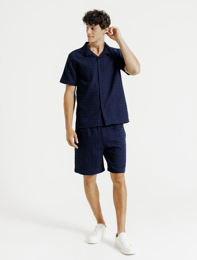 Regular fit hemdje in jacquardkatoen