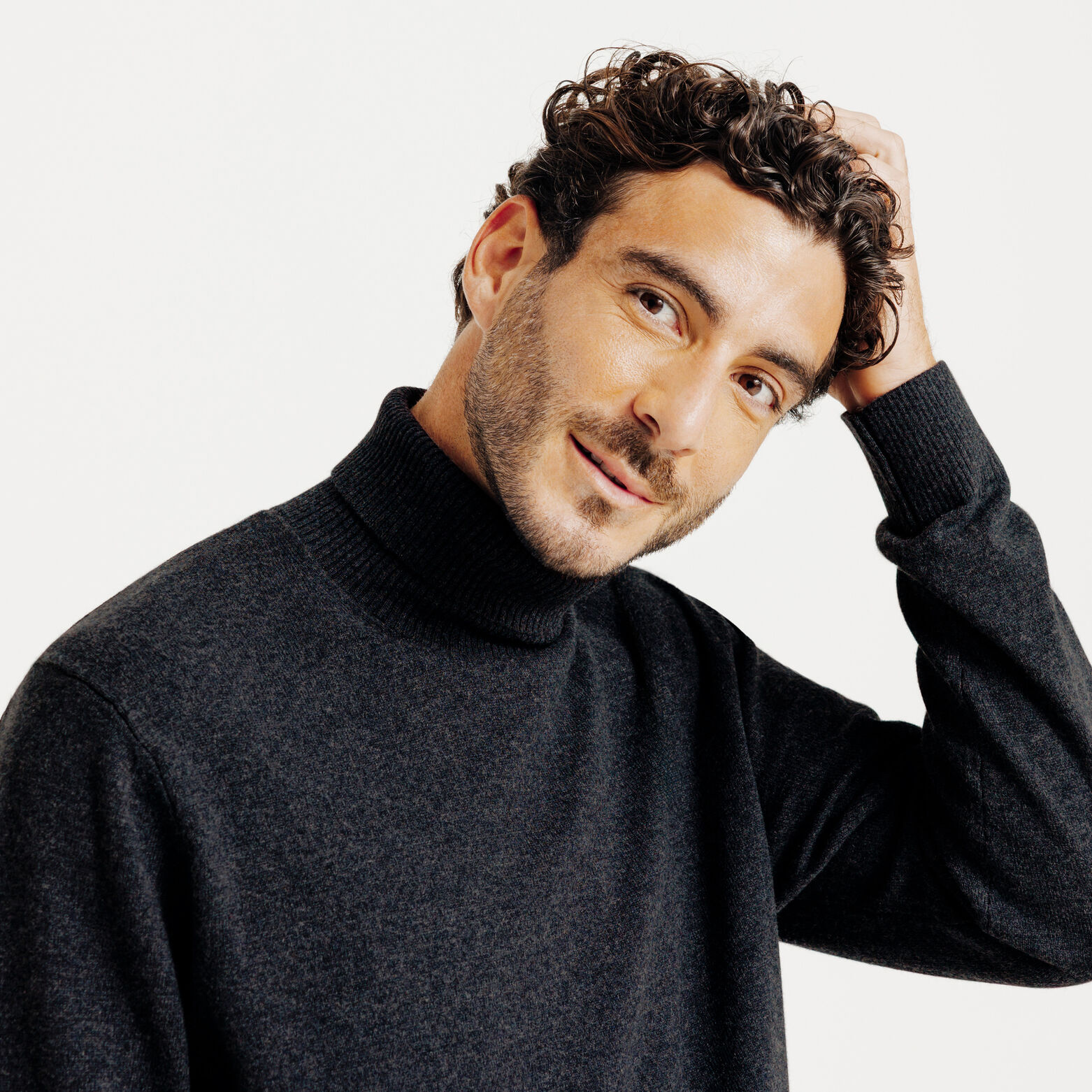 Pull col roulé mérinos cachemire