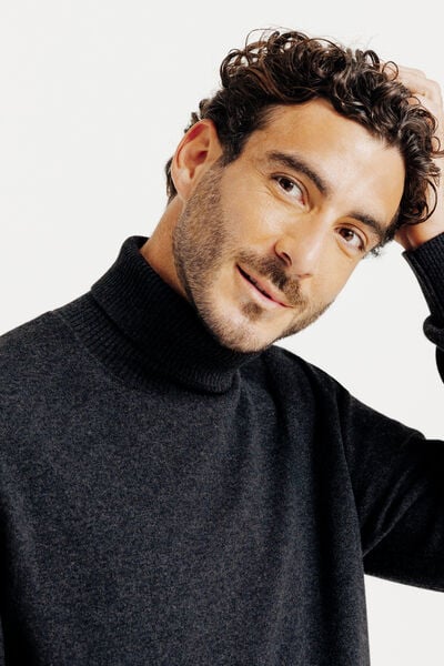 Pull col roulé mérinos cachemire