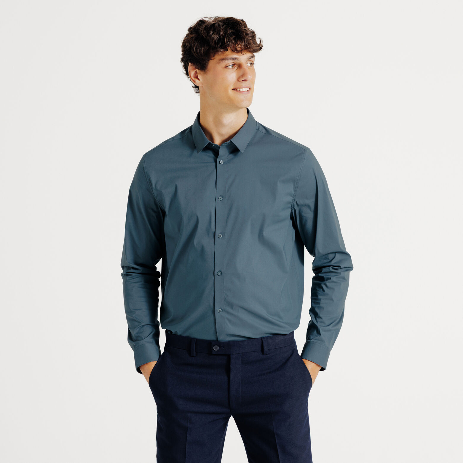 Chemise regular unie coton