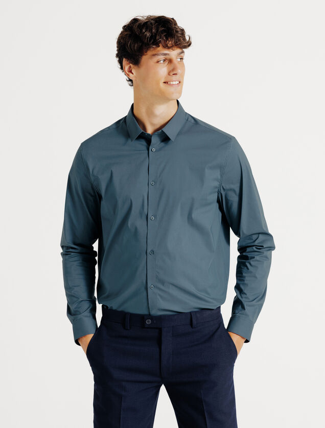 Chemise regular unie coton