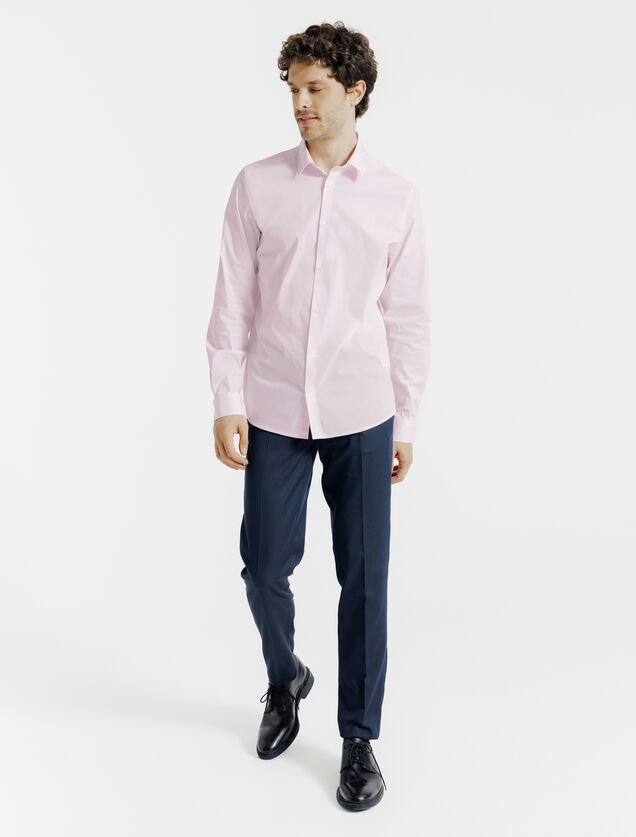 Chemise slim unie coton