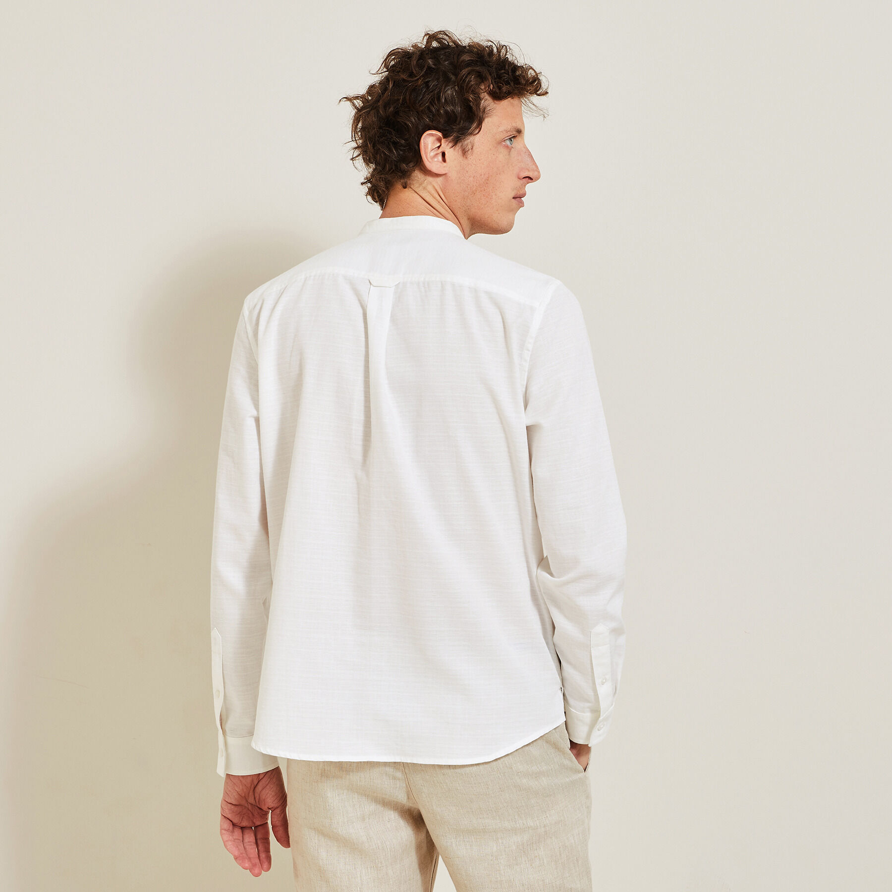 Chemise en coton col mao
