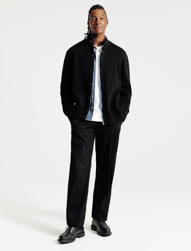 Gilet met knopen en opstaande kraag