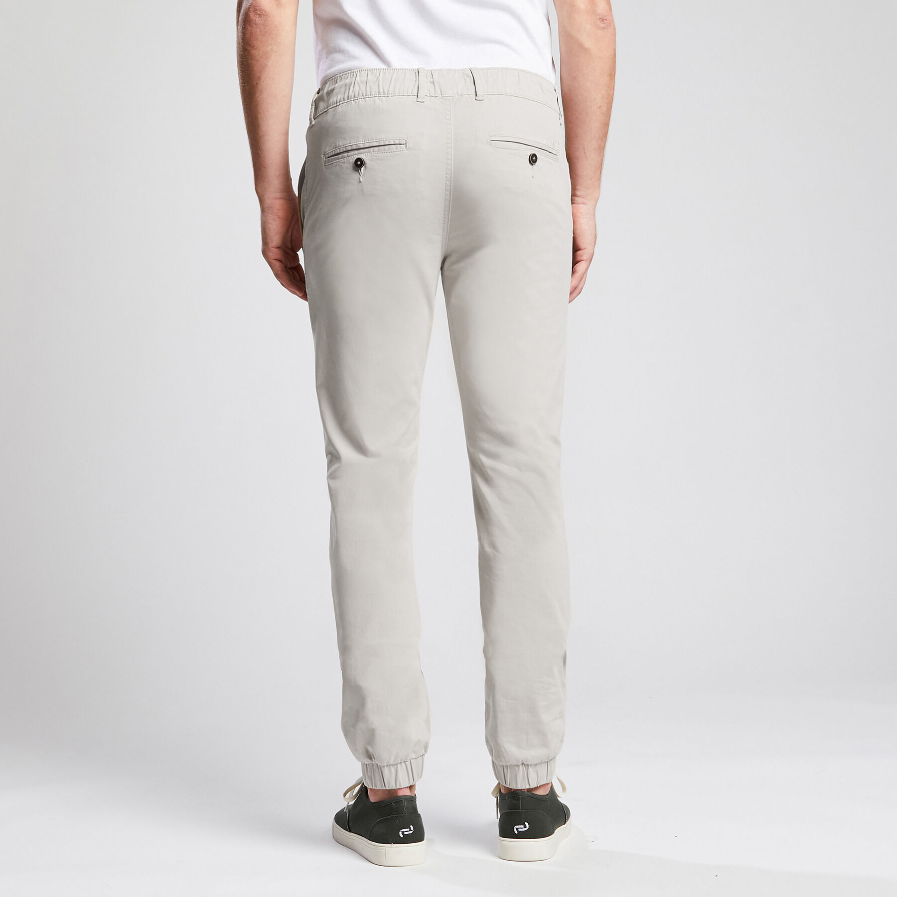 Pantaloni chino slim lavati con elastico in vita Grigio chiaro | Jules