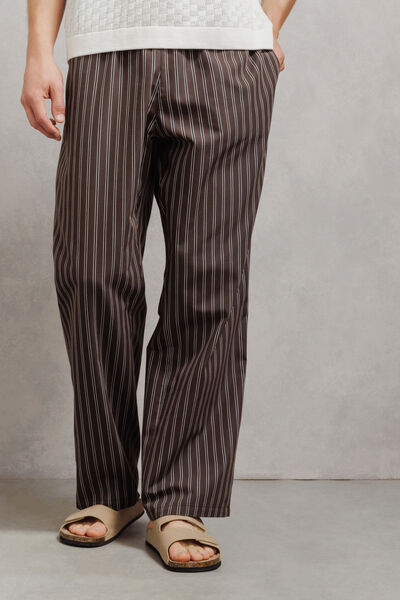 Pantalon loose taille &eacute;lastiqu&eacute;e ray&eacute;