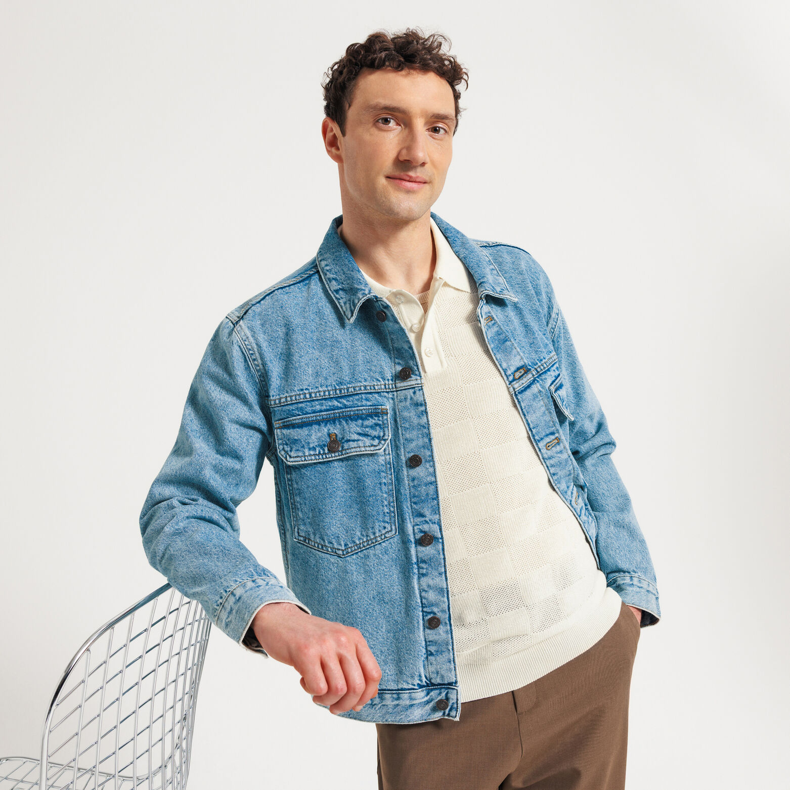 Polo in tricot met bloksteek