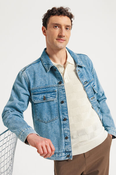 Polo in tricot met bloksteek