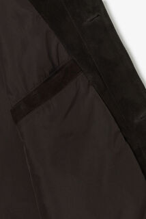 Blouson en cuir col chemise