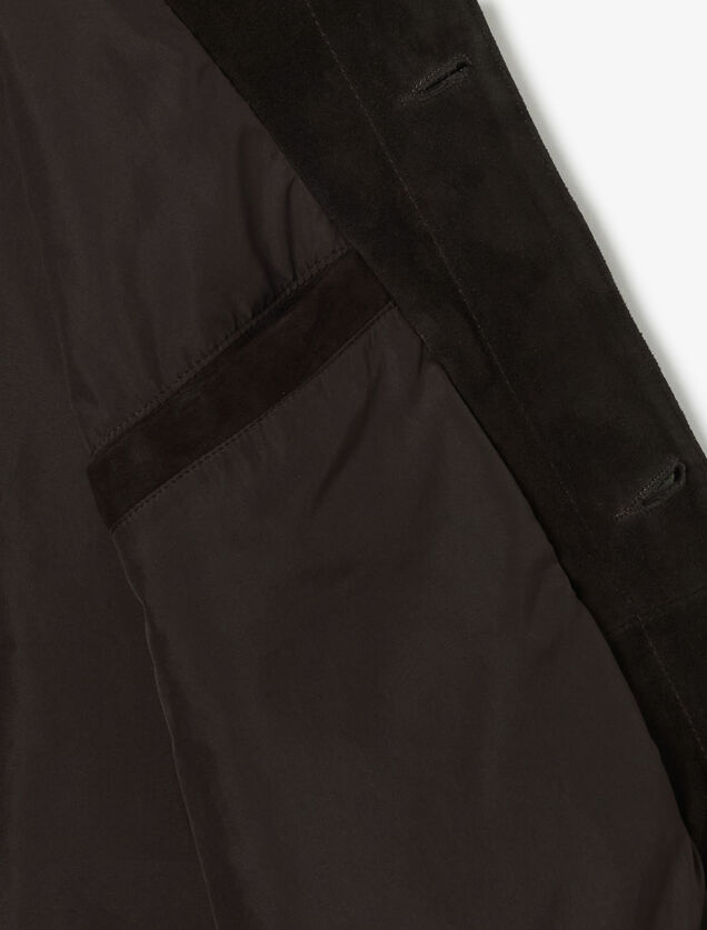 Blouson en cuir col chemise