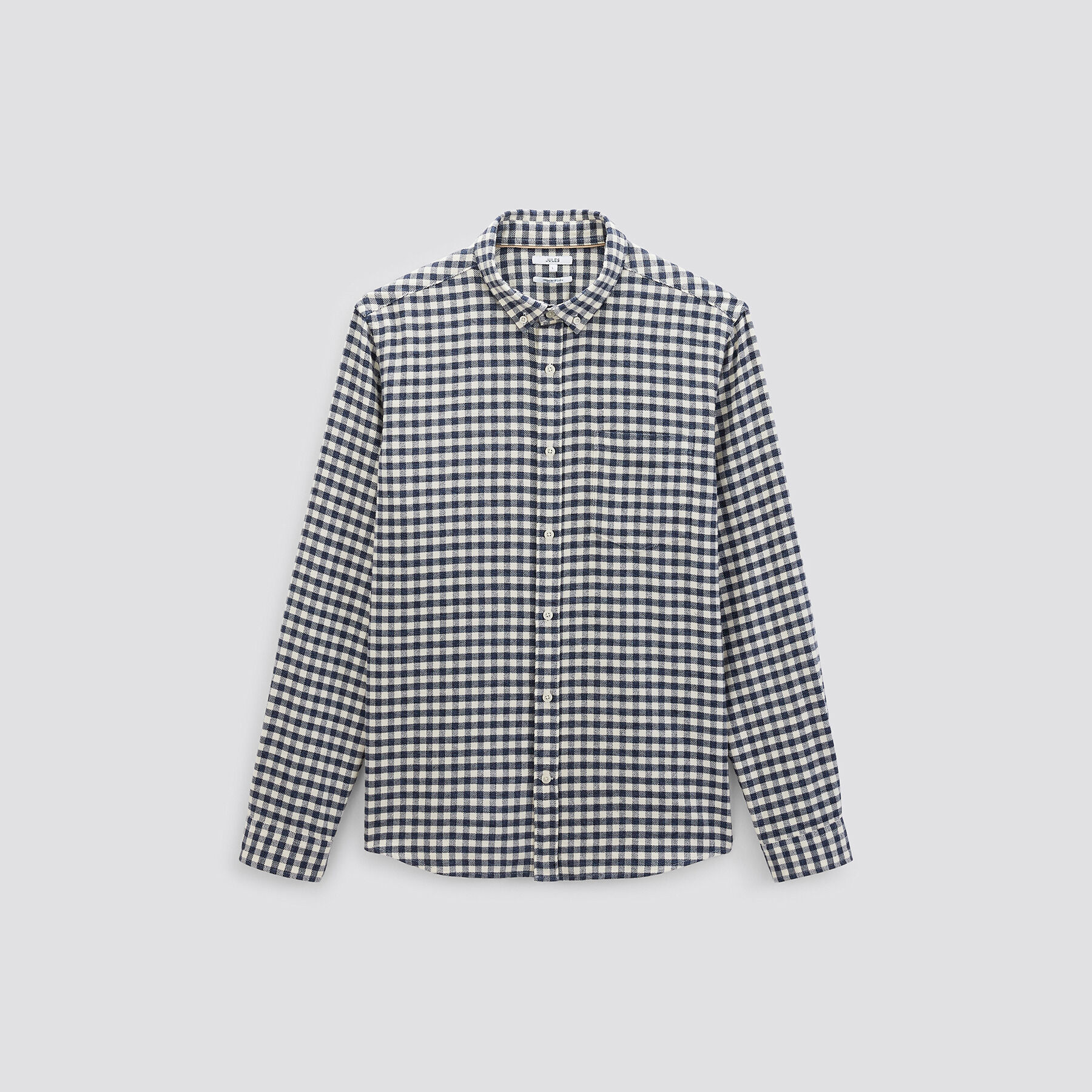 Chemise regular carreaux vichy coton recycl flane Bleu moyen Jules