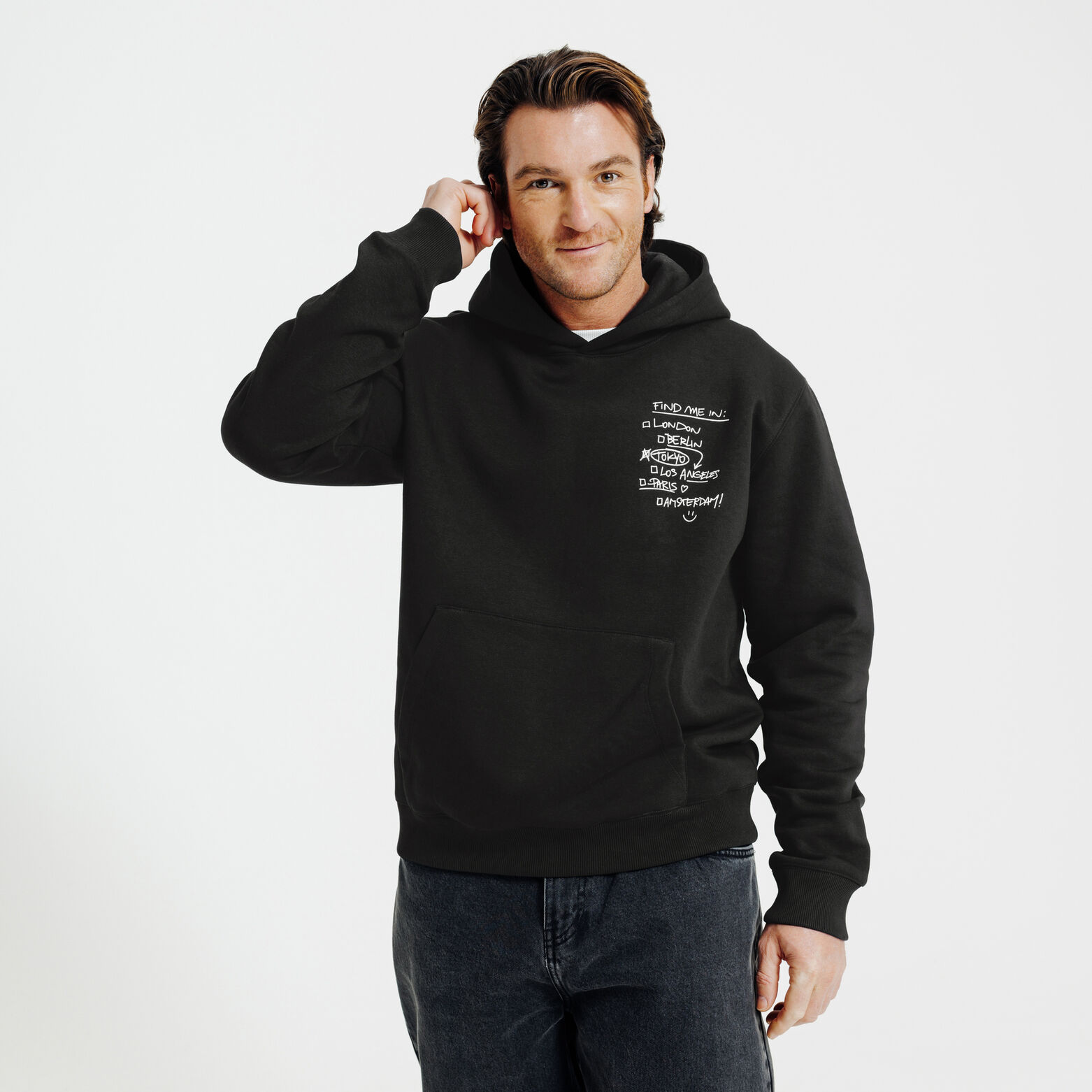 Sweat &agrave; capuche imprim&eacute; devant dos