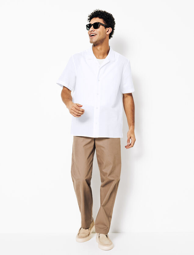 Chemisette en coton mati&egrave;re textur&eacute;e