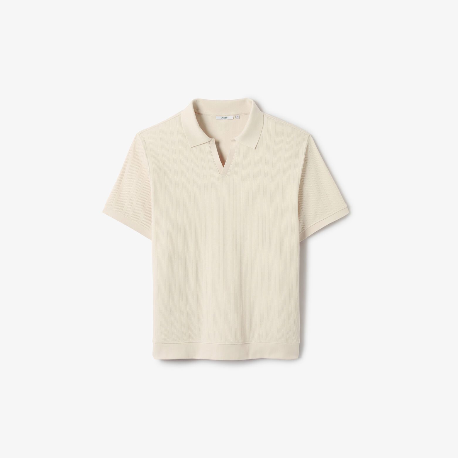 Polo manches courtes col resort mati&egrave;re textur&eacute;e
