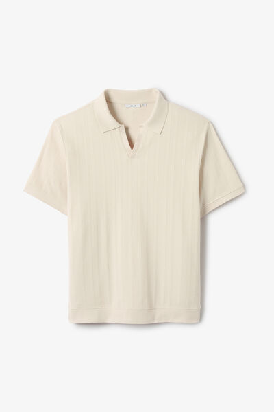 Polo manches courtes col resort mati&egrave;re textur&eacute;e