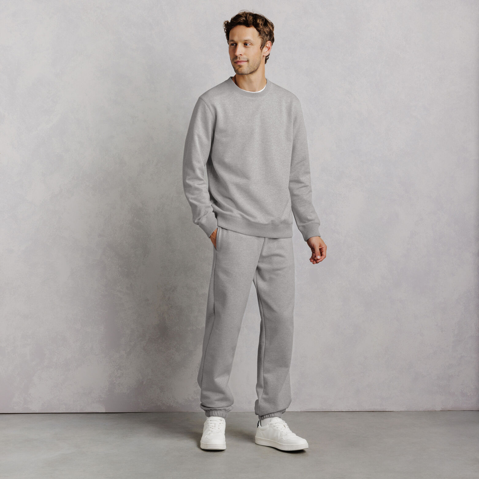 Sweat col rond molleton uni